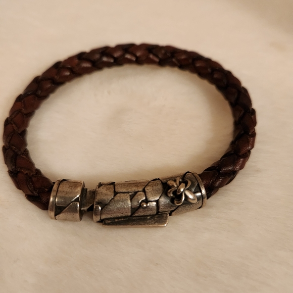 Phillip Gavriel Silver & rich Leather 8mm Bracelet. Perfect for Christmas! - Picture 3 of 7